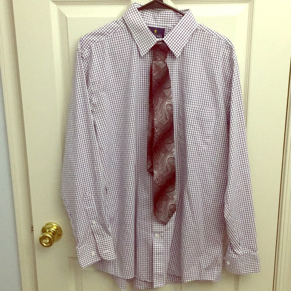 Stafford dress shirt and tie